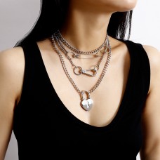 Ланцюжок багатошаровий, із замком та шпилькою, "Rivets", срібло