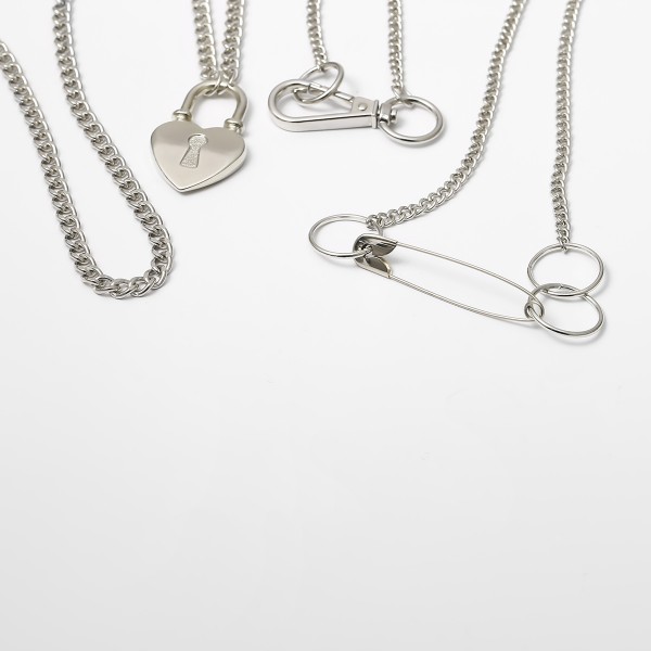 Ланцюжок багатошаровий, із замком та шпилькою, "Rivets", срібло Ланцюжок багатошаровий, із замком та шпилькою, "Rivets", срібло