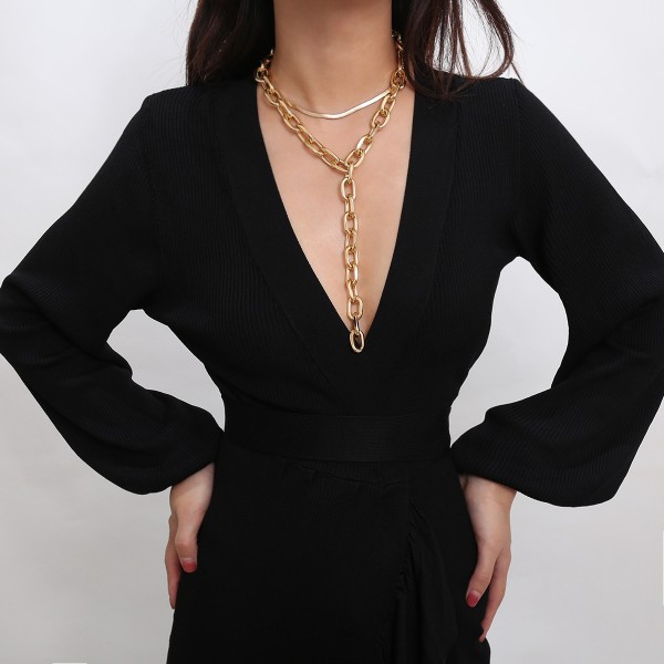 Ланцюжок багатошаровий з великими ланками "Large Chain", 2 кольори Ланцюжок багатошаровий з великими ланками "Large Chain", 2 кольори