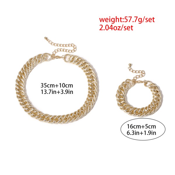 Ланцюжок і браслет із великими ланками "Metal Duet", набір