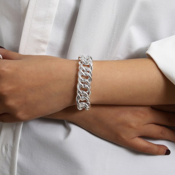 Ланцюжок і браслет із великими ланками "Metal Duet", набір