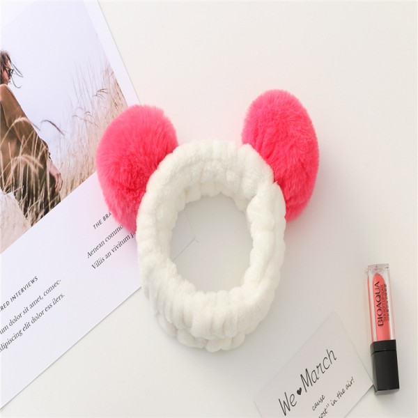 Пов'язка для макіяжу "Панда" з помпонами, 11 кольорів