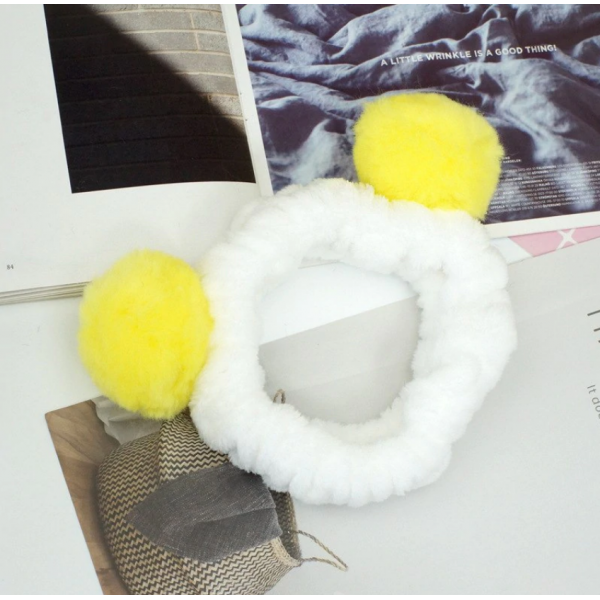 Пов'язка для макіяжу "Панда" з помпонами, 11 кольорів