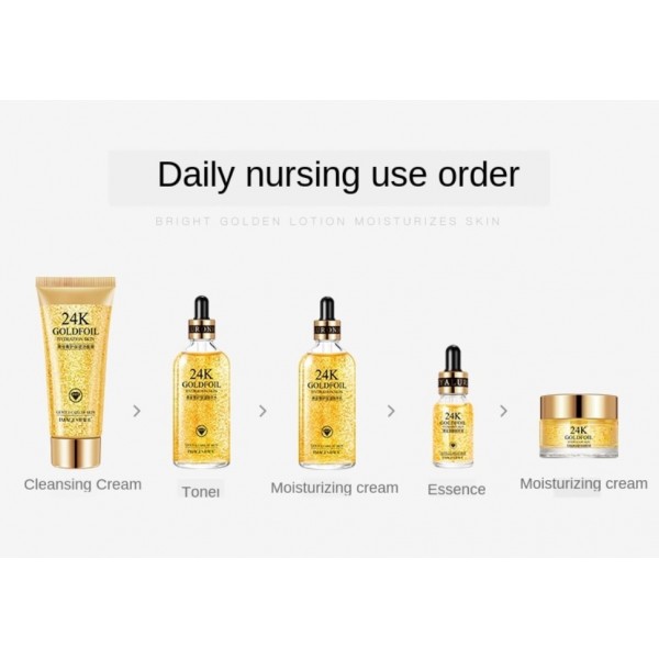 Набір IMAGES Beauty 24K Goldfoil з частинками золота з п'яти засобів