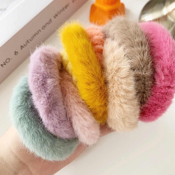 Резинка пухнаста для волосся "Fluffy", різні кольори