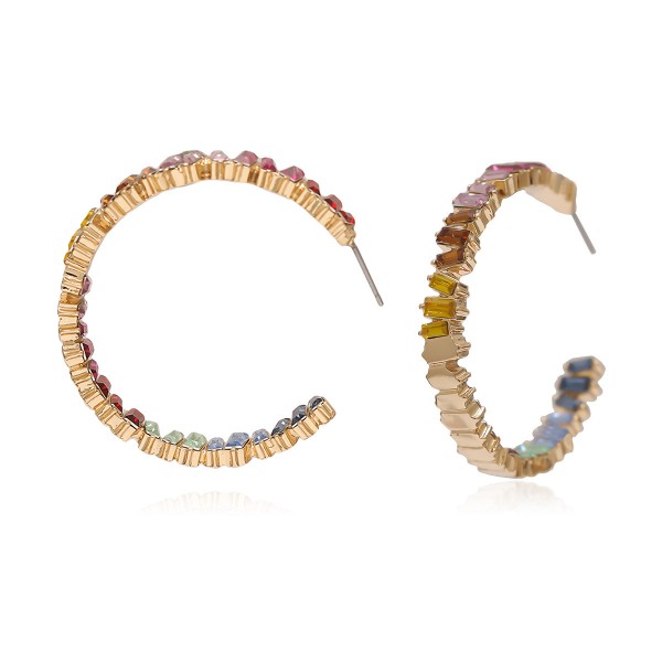 Сережки з різнокольоровими каменями "Rainbow Stones", золото Сережки з різнокольоровими каменями "Rainbow Stones", золото