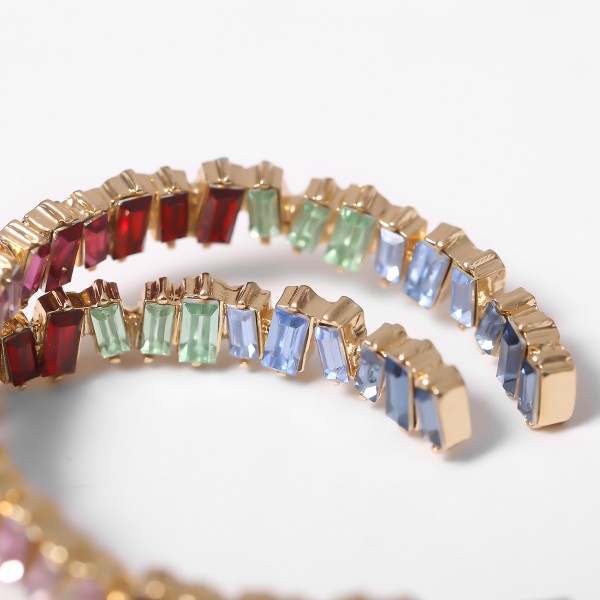 Сережки з різнокольоровими каменями "Rainbow Stones", золото Сережки з різнокольоровими каменями "Rainbow Stones", золото