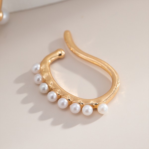 Сережки каффи "Double Pearl Caffa" з перлами, набір 2 шт Сережки каффи "Double Pearl Caffa" з перлами, набір 2 шт