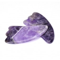 Шкребок ГуаШа Лапка з аметисту, натуральний масажер ГуаШа аметист, 5,5х11 см