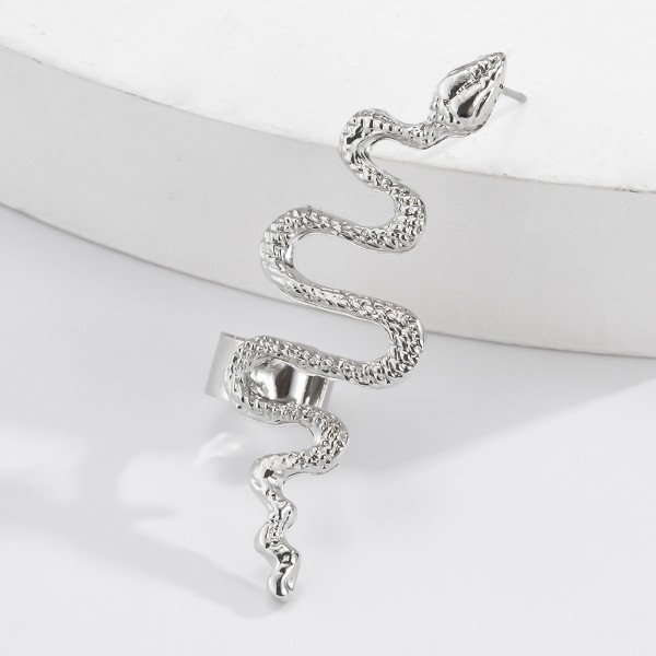 Сережка - кафа змійка "Metal Snake" на ліве вухо, на праве вухо, 1 шт Сережка - кафа змійка "Metal Snake" на ліве вухо, на праве вухо, 1 шт