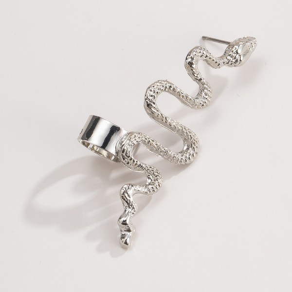 Сережка - кафа змійка "Metal Snake" на ліве вухо, на праве вухо, 1 шт Сережка - кафа змійка "Metal Snake" на ліве вухо, на праве вухо, 1 шт