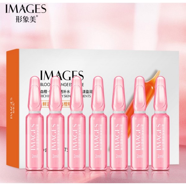 Сироватка для обличчя IMAGES Blood Orange Essence, з маслом червоного апельсину, набір 7 ампул