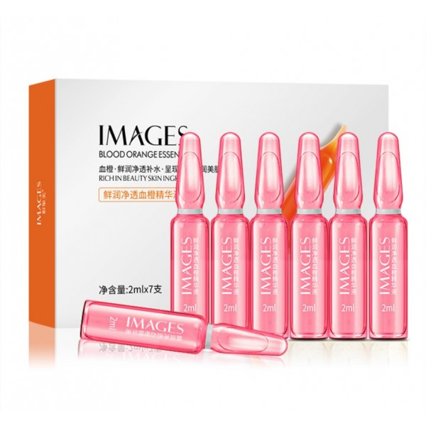 Сироватка для обличчя IMAGES Blood Orange Essence, з маслом червоного апельсину, набір 7 ампул