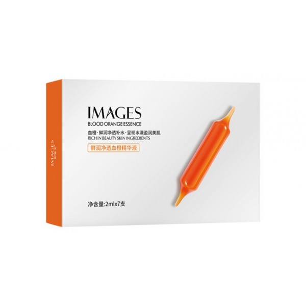 Сироватка для обличчя IMAGES Blood Orange Essence, з маслом червоного апельсину, набір 7 ампул