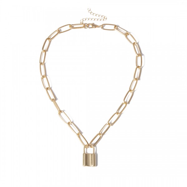 Ланцюжок із великими ланками і замком, 2 кольори Ланцюжок із великими ланками і замком, 2 кольори