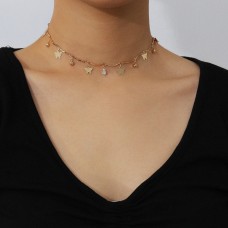 Ланцюжок - чокер з метеликами і стразами "Golden Butterfly", золото