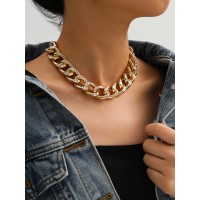 Цепочка с крупными звеньями и стразами "Shine Luxury", золото
