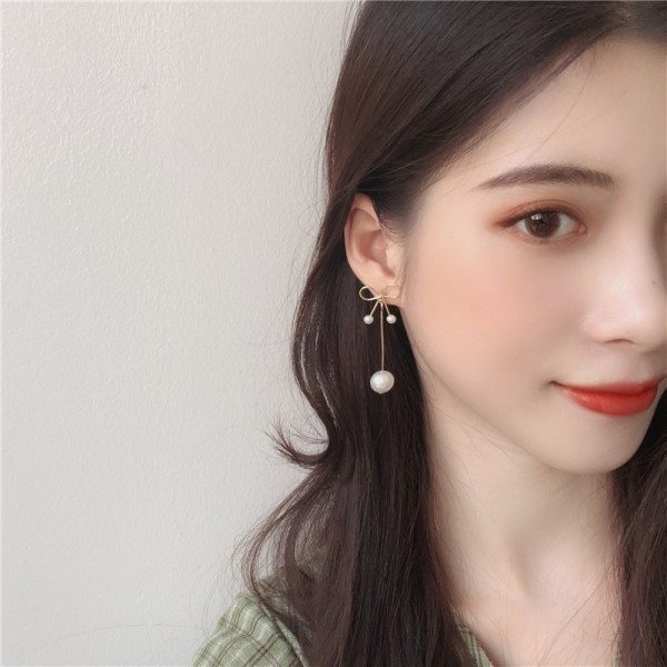 Сережки з перлами і бантиком "Pearl Bow"