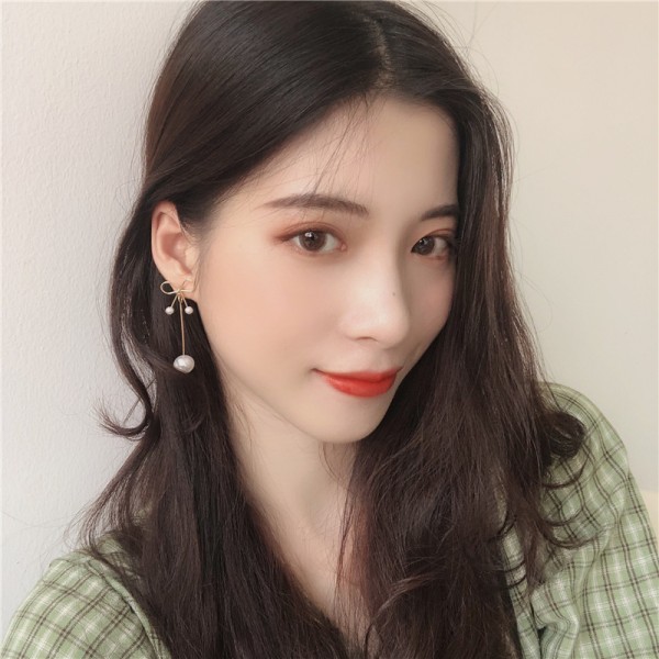 Сережки з перлами і бантиком "Pearl Bow"