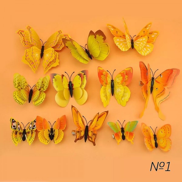 Набор заколок - бабочек для волос, 12 шт Набор заколок - бабочек для волос, 12 шт