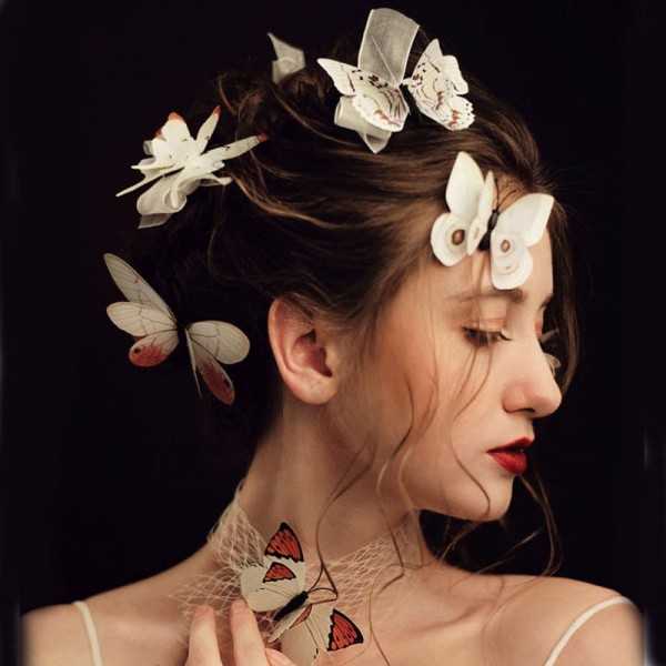 Набор заколок - бабочек для волос, 12 шт