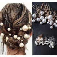 Шпильки с жемчугом  разного размера "Pearl Placer", набор 18 шт, золото