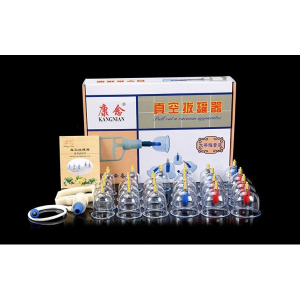 Банки вакуумні масажні антицелюлітні з насосом, набір 24 шт