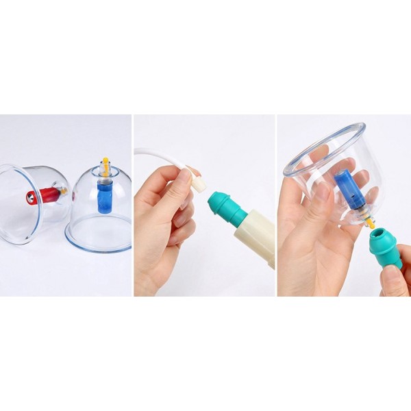 Банки вакуумні масажні антицелюлітні з насосом, набір 24 шт