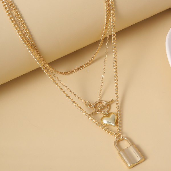 Ланцюжок багатошаровий із замком та сердечком "Closed Heart" Ланцюжок багатошаровий із замком та сердечком "Closed Heart"