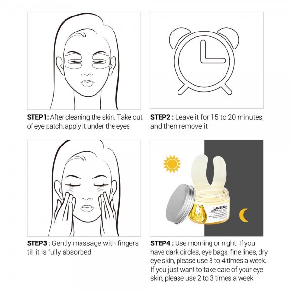 Патчі Тканинні з ретинолом LANBENA Retinol Eye Mask, 50 шт