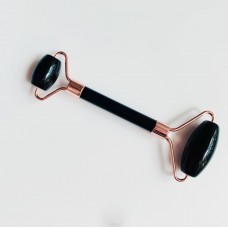 Ролик обсидіановий для масажу обличчя,роллер  натуральний чорний обсидіан