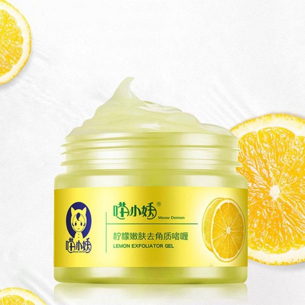 Пілінг - скатка, відбілюючий скраб для обличчя і тіла MEOW DEMON, з екстрактом лимона, 120 г