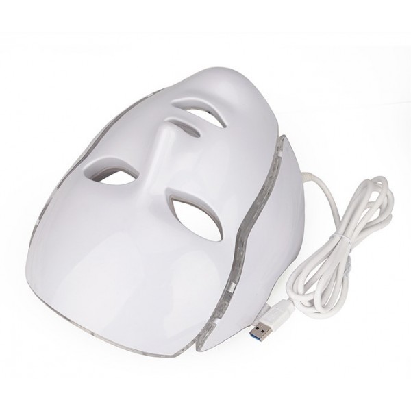 Апарат, Світлодіодна LED-маска MK-3430 для фотодинамічної та мікрострумової терапії обличчя, з накладкою для шиї, 7 світлових спектрів