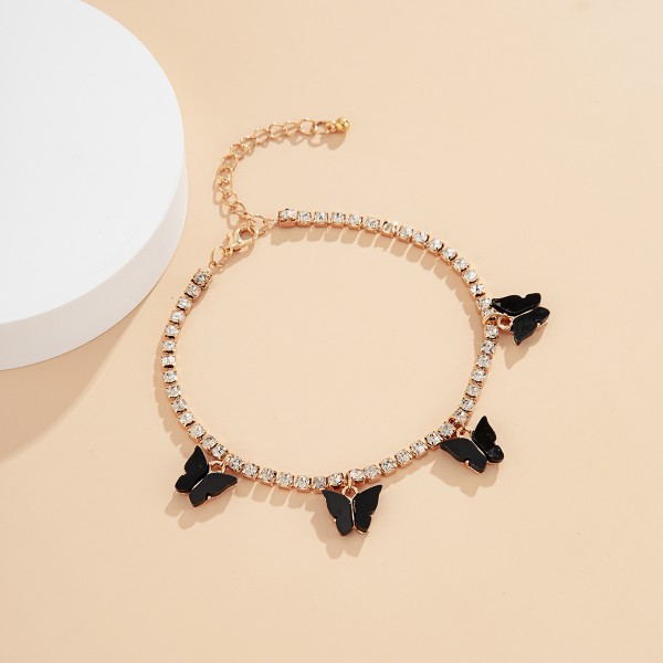 Браслет на ногу, анклет з метеликами "Little Butterflies", золото Браслет на ногу, анклет з метеликами "Little Butterflies", золото