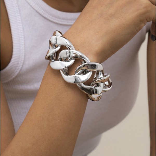 Браслет із великими ланками, глянцевий, "Total Mood", 2 кольори