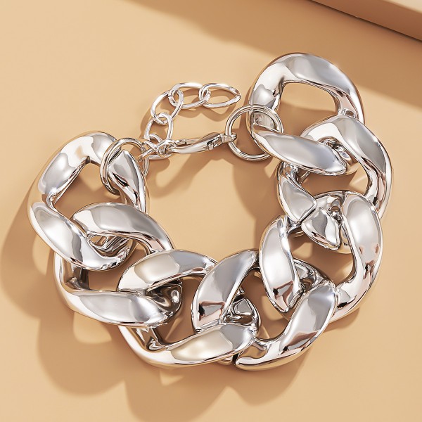 Браслет із великими ланками, глянцевий, "Total Mood", 2 кольори