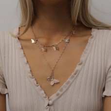 Ланцюжок багатошаровий, з метеликами, "Tender Butterflies", 2 кольори