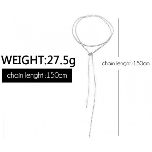 Ланцюжок - нитка зі стразами, "Uniqueness", срібло Ланцюжок - нитка зі стразами, "Uniqueness", срібло