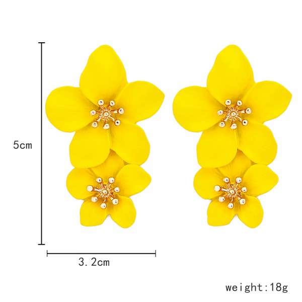 Серьги цветы "Bright Flowers", разные цвета