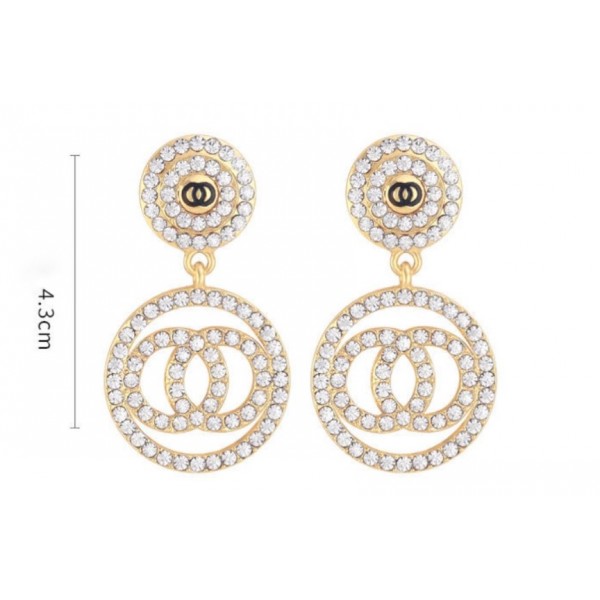 Сережки зі стразами "ChanelRings", 2 цвета Сережки зі стразами "ChanelRings", 2 цвета