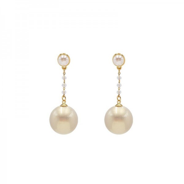 Сережки з перлинами "Elegant Rings", золото