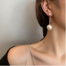 Сережки з перлинами "Elegant Rings", золото