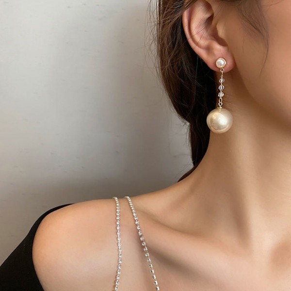 Сережки з перлинами "Elegant Rings", золото