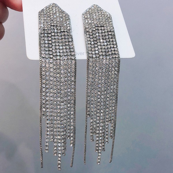 Сережки зі стразами "Scattering", срібло