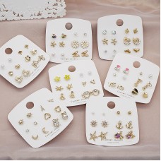 Набор сережек гвоздиков "Mimi-Set", 6 пар