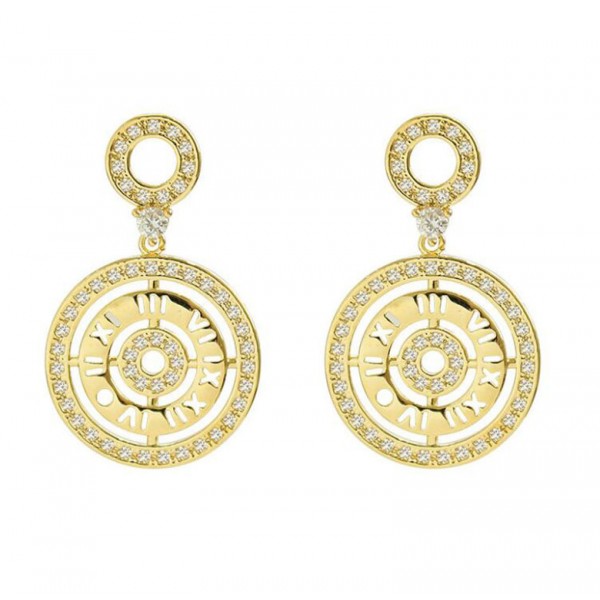 Серьги со стразами "Bum-Bum", золото