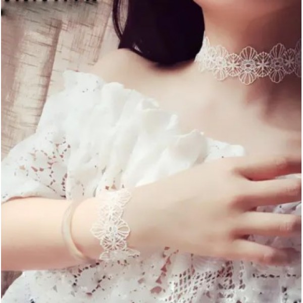 Ланцюжок чокер з мереживом "Tender Sweet", мереживний чокер