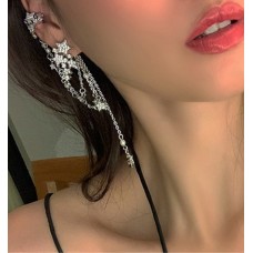 Серьга кафф з зірками "Star Gap" набір 2 шт, срібло