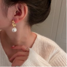 Сережки з перлами та стразами "Glam Look", золото