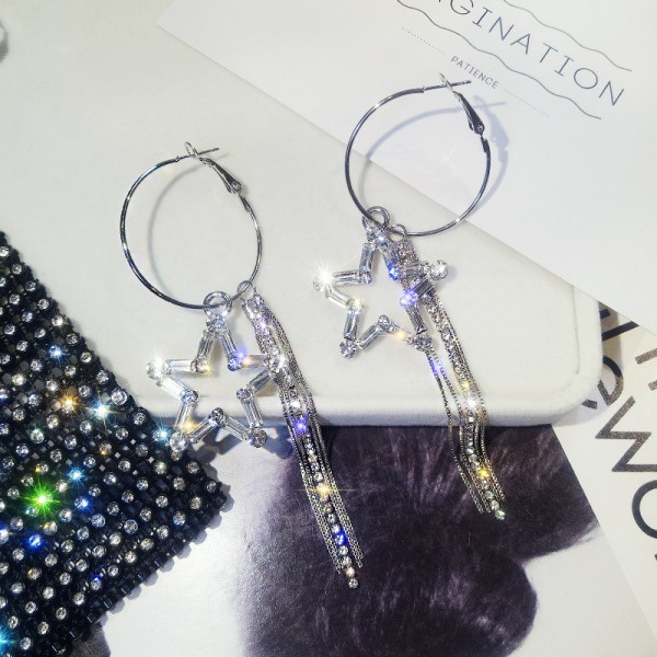 Сережки із зірками "Bright Star", 1 пара